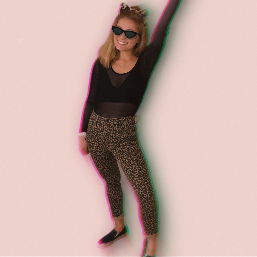 Cheetah / leopard print high waisted skinny Jean